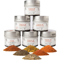 Gourmet World Flavors Seasoning Collection | Non Gmo Verified | 6 Magnetic Tins | Spice Blends | Crafted In Small Batches By Gustus Vitae | #68