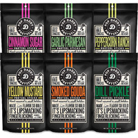 Pop Daddy Flavored Pretzels Sticks | Healthy Gourmet Pretzels Snacks | 7.5Oz Variety Pack Pretzels | 6 Pack | Garlic Parm, Cinnamon Sugar, Peppercorn Ranch, Smoked Gouda, Dill Pickle, Yellow Mustard