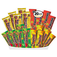 Pulparindo Mexican Candy Snack Mix Flavors: Tamarind, Hot, Mango, Watermelon And Chamoy Assortment Of De La Rosa Candies (Tamarind,Watermelon,Xtraspicy,Mango, 20 Count)