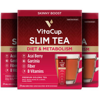 Vitacup Slim Instant Tea Packets For Diet Support, Oolong Tea W/B Vitamins, Garcinia, Inulin & Acai, On-The-Go Instant Sticks, 72 Ct