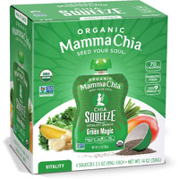 Mamma Chia Organic Vitality Squeeze Snack, Green Magic, 24- 3.05 Ounce Chia Snack. Usda Organic, Non-Gmo, Vegan, Gluten Free, And Kosher. Fruit And Vegetables With Only 70 Calories