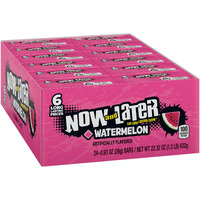 Now And Later Candy, Watermelon Flavor, 0.93 Ounce Bars (Pack Of 24)
