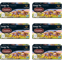 Celestial Seasonings Energy Black Tea, Caffeinated, 12 Tea Bags Box, (Pack Of 6)
