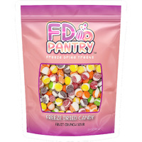 Fruit Crunch Sour - Freeze Dried Candy, 10 Oz - Assorted Sour Flavors, Large Pouch - Ideal Gift Snack Treat