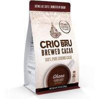 Crio Bru Ghana French Roast 10 Oz Bag | Natural Healthy Brewed Cacao Drink | Great Substitute To Herbal Tea And Coffee | 99% Caffeine Free Gluten Free Low Calorie Honest Energy Brew And Enjoy Hot Or Iced