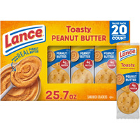 Lance Sandwich Crackers, Toasty Peanut Butter, 20 Individually Wrapped Packs, 6 Sandwiches Each
