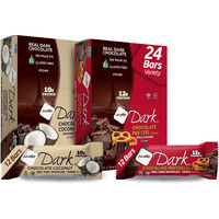 Nugo Dark Variety - Pretzel With Sea Salt 12 Bars & Dark Coconut 12 Bars, Vegan, 200 Calorie, Gluten Free, 24 Count