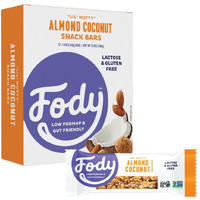 Fody Foods Vegan Protein Nut Bars, Almond And Coconut Flavor, 6G Protein Per Bar, Low Fodmap Certified, Sensitive Recipe, Gut & Ibs Friendly, 12 Count