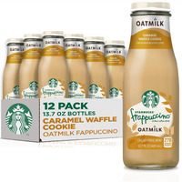Starbucks Oatmilk Frappuccino, Coffee Drink, Caramel Waffle Cookie Oat Milk, 13.7 Fl Oz Bottles (12 Pack), Iced Coffee