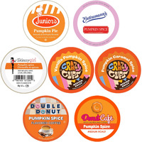Perfect Samplers Pumpkin Spice Coffee Pods Variety Pack, Medium Roast Coffee For Keurig K Cups Machines, Pumpkin Coffee Pods Sampler, 50 Count