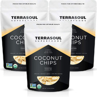 Terrasoul Superfoods Organic Toasted Coconut Chips, Pack Of 3 (2.25 Lbs) - Unsweetened | Unsalted | Perfectly Toasted Coconut