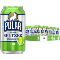 Polar Seltzer Water Lime, 12 Fl Oz Cans, 18 Pack