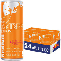 Red Bull Amber Edition Energy Drink, Strawberry Apricot, With 80Mg Caffeine Plus Taurine & B Vitamins, 8.4 Fl Oz, 6 Packs Of 4 Cans (Pack Of 24)