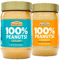 Crazy Richard's 100% All-Natural Vegan Creamy & Crunchy Peanuty Butter With No Added Sugar And Non-Gmo Variety Pack (16 Ounce, Pack Of 2)