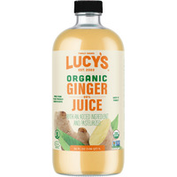 Lucys Family Owned - (Made From Fresh Pressed) Peruvian Organic 99% Pure Ginger Juice, 34 Oz. Glass Bottle