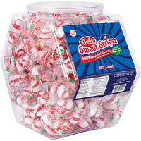 Bob's Sweet Stripes Bobs Sweet Stripes Soft Peppermint Candy - 250 Mints Individually Wrapped In Reusable Plastic Tub - Peppermint Candy White,Red