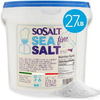 Fine Natural Sea Salt, 27.56 Lbs (12.5 Kg), Bulk, Foodservice, Resturant, Canning, Brining, Bbq, Asado, Grilling, Sosalt, Trapani Sicilian, Mediterranean