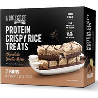 Protein Crispy Rice Treats, 15G Protein, 3G-7G Net Carbs, Low Carb, Fluffy, Soft, Chewy, Gluten Free, High Fiber, Keto-Friendly, No Aftertaste (Chocolate Vanilla Remix, 1 Pack)