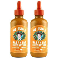Melindas Habanero Honey Mustard - Gourmet Hot Honey Mustard Sauce - Habanero Hot Sauce With Fresh Ingredients, Habanero Peppers, Colombian Honey - Keto, Kosher Hot Sauce- 12 Oz, 2 Pack