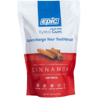 Epic Xylitol Chewing Gum - Sugar Free & Aspartame Free Chewing Gum Sweetened W/Xylitol For Dry Mouth & Gum Health (Cinnamon, 500-Piece Bag, 1 Bag)