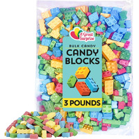 Building Blocks Candy - 3 Pound Bag - Building Block Candies - Candy Bricks Assorted Flavors - Edible Blocks Assortment