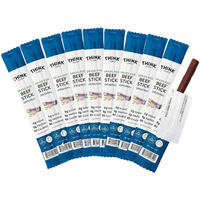 Think Jerky, Original Grass-Fed Beef Sticks (1.0 Ounce Sticks, Pack Of 20 Sticks) - Sugar Free, Gluten Free, Non Gmo, No Nitrates, Keto Friendly, Paleo, High Protein, Low Carb