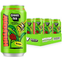 Halfday Prebiotic Green Tea With Honey And Ginseng 12-Pack - Nostalgic Flavor, Low Sugar, Incredible Taste - Paleo, Gluten Free, Drinks For Gut Health - Lightly Sweetened, Healthy Canned Iced Tea - 12