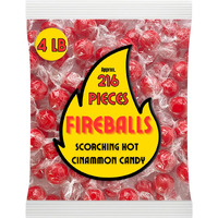 Fireball Candy Bulk - 4 Lb Red Hot Jawbreaker Candy - Cinnamon Hard Candy Individually Wrapped - Old Fashioned Candy - Red Hot Cinnamon Candy - Fireballs Candy Bulk - Atomic Fireball Candy Alternative