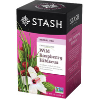Stash Tea Wild Raspberry Hibiscus Herbal Tea - Naturally Caffeine Free, Non-Gmo Project Verified Premium Tea With No Artificial Ingredients, 20 Count (Pack Of 6) - 120 Bags Total
