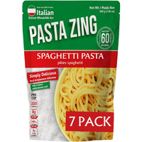 Pasta Zing Mircrowavable Spaghetti Pasta Pack Of 7, 7.05 Ounce, | Ready To Eat In 60 Sec | Pasta -100% Italian Durum Wheat | Natural Ingredients | Side Dish | Easy Dinner