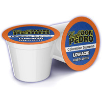 Cafe Don Pedro Colombian Supremo Low Acid Coffee Pods - Compatible With Keurig K-Cup Coffee Maker, 100% Arabica, Battles Heartburn, Acidic Reflux 72 Low Acid Coffee K Cups