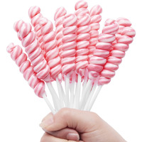 Pink Twisty Lollipops Individually Wrapped Bulk - Valentines Candy Valentine Lollipops Candy - Kid's Whirley Lollipops Candy For Decorating Brithday, Strawberry Flavor 30 Pack