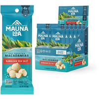 Macadamia Nuts, Hawaiian Sea Salt Flavor, Snack Mac Mini Pouches, Single Serve 1 Oz Bags (Pack Of 12)