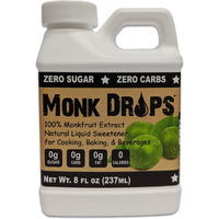 Monk Drops - 100% Monkfruit Liquid Sweetener, Zero Glycemic, Zero Calories, Zero Sugar, No Added Water, Concentrated Monk Fruit (350 Servings) (Original, 8 Fl Oz Jug)