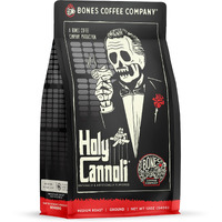 Bones Coffee Company Holy Cannoli Flavored Ground Coffee Beans Cannoli Flavor | 12 Oz Medium Roast Arabica Low Acid Coffee | Gourmet Coffee (Ground)