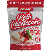 Giant Sports Keto Cheesecake Shake Mix - Delicious Low Carb, Ketogenic Diet Gluten Free Powder Mix - Works Great With Almond Milk - Strawberry (20 Serving Bag)