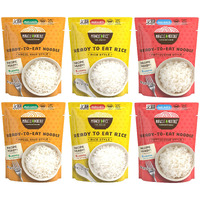 Miracle Noodle Variety Pack (Angel Hair, Fettuccine & Rice) - Ready To Eat Shirataki Noodles, Shirataki Rice, Keto Friendly, Gluten Free, Low Carb, Low Calorie, Soy Free - 2 Bags Of Each, 6-Pack