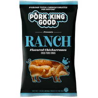 Pork King Good Ranch Pork Rinds (Chicharrones) (24 Pack) Keto Snacks