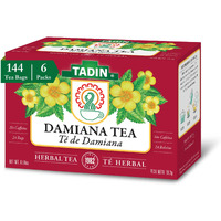 Tadin Damiana Tea, Herbal Tea, Caffeine Free Tea, Wellness Tea, Best As Hot Tea, Herbal Tea Bags, Decaffeinated Tea, 24 Tea Bags Per Box, Pack Of 6