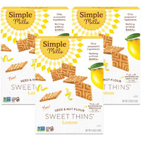 Simple Mills Lemon Seed & Nut Flour Sweet Thins, Paleo Friendly & Delicious Sweet Thin Cookies, Good For Snacks, Nutrient Dense, 4.25 Oz (Pack Of 3)