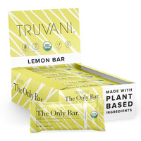 Truvani Plant Based Snack Bar | Lemon Bar 12 Pack | 6G Protein | Usda Organic And Vegan | The Only Bar | Dairy, Soy, And Gluten Free | Individually Wrapped