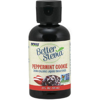 Now Foods Betterstevia Peppermint Cookie Zero-Calorie Liquid Sweetener, Keto Friendly, Suitable For Diabetics, No Erythritol, 2-Ounce