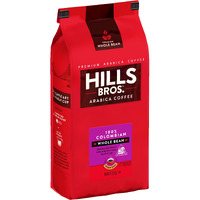 Hills Bros. 100% Colombian Whole Bean Coffee, Medium Roast, 32 Oz. Bag - Roasted Arabica Coffee Beans, Smooth Balanced Flavor