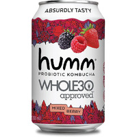 Humm Whole30 Approved Kombucha - Mixed Berry - Organic, Vegan & Gmo-Free (12 Pack)