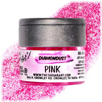 Pink Edible Glitter For Drinks, Cocktails, Cake Decorating, Strawberries, Chocolates & More | No Taste | 4G | 100% Food-Safe | Kosher, Vegan, Gluten & Nut Free | Diamondust By The Sugar Art