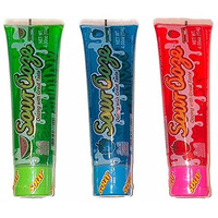 Ooze Tube Kidsmania Sour Ooze Tubes, Oozing Delicious Flavor, - 1 Watermelon, 1 Strawberry, 1 Blue Raspberry, 4Oz (3 Pack)