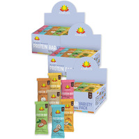 Amrita Vegan Protein Bars Variety Pack (6 Flavors), Peanut/Dairy Free, Soy & Gluten Free |15G Plant Based Protein Bars, High Fiber, Low Sugar Meal Replacement Bar - Breakfast Bars - High Protein Bars