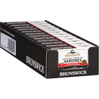 Brunswick Wild Caught Skinless And Boneless Sardines, Served In Olive Oil With Mild Red Peppers, 4.4 Oz (Pack Of 12)