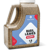 Dependable Food Basil Leaves -1.5 Lb. Jar- Bulk, Kosher, Dried Basil Seasoning For Pasta Sauces, Pesto, Salads, Garnishes & More - Natural, Non-Gmo Thai Basil Spice