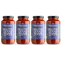 Sonoma Gourmet Roasted Veggies Pasta Sauce | Usda Organic, Non-Gmo, Gluten-Free And No Sugar Added | Made With Fresh Ingredients | 25 Ounce Jars (Pack Of 4)